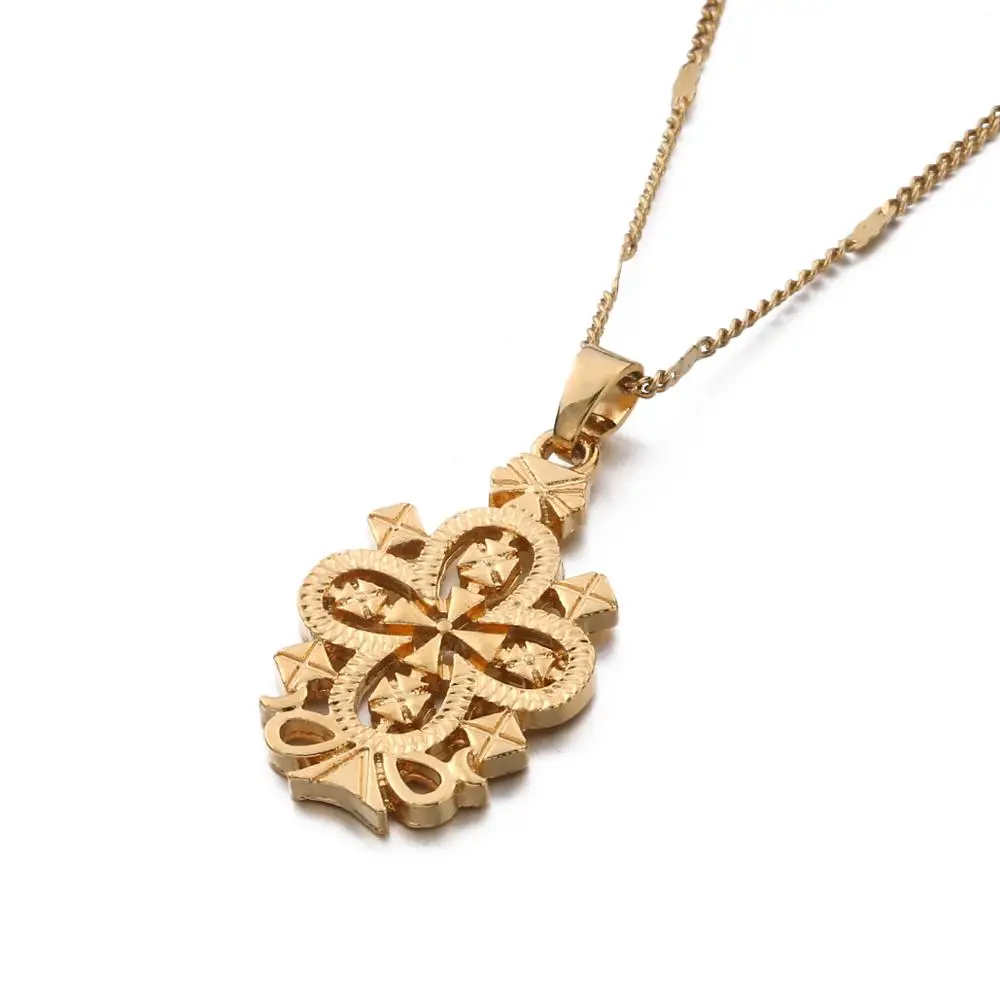 Золотистые ожерелья с подвеской в виде креста|Подвески| |