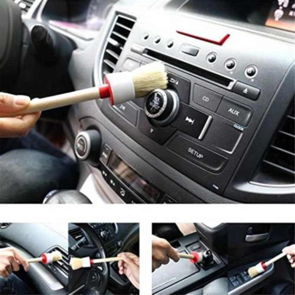 11pcs Auto SUV Detaillering Wiel Houten Handvat Borstels voor Car Cleaning Dash Trim Zetels Handy Wasbare Brush Moto Tool | Автомобили и