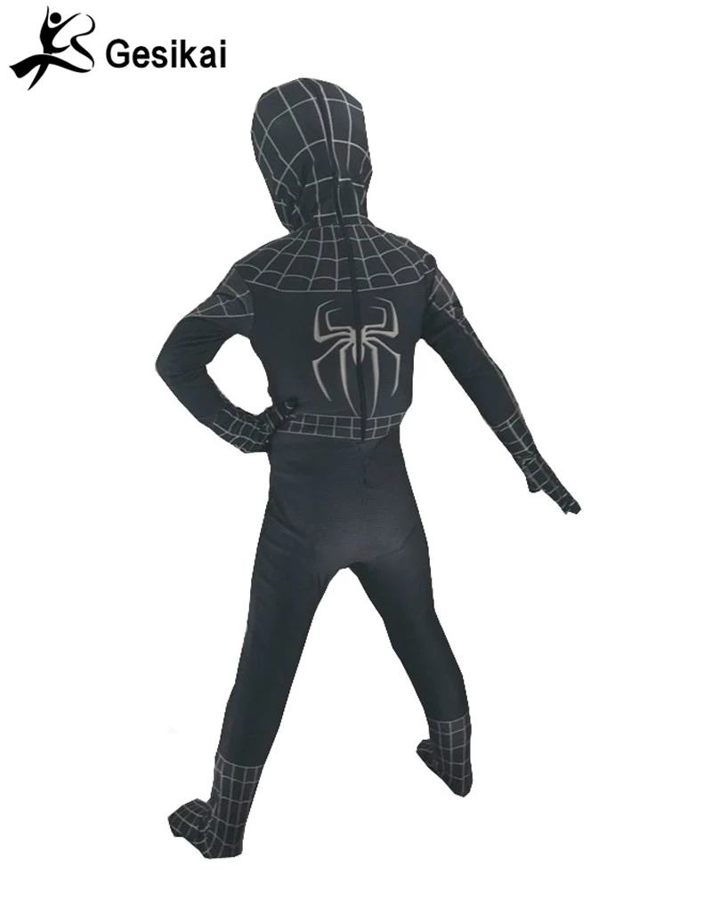 Детский Костюм Для Косплея Человек-Паук Лайкра Спандекс Герой Zentai Высокое