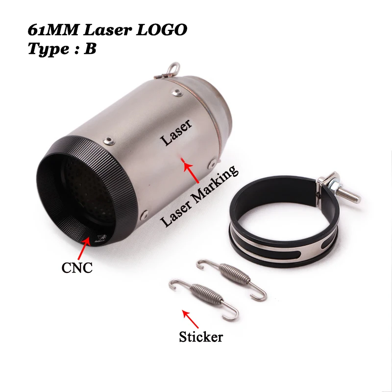 51 мм 61 Универсальная выхлопная труба мотоцикла из углеродного волокна для GSXR600