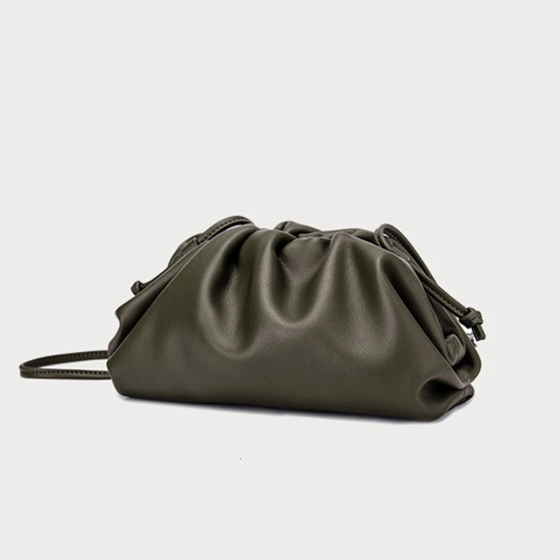 The Pouch Bag Day Clutch Soft Leather Hand Bag Dumpling Luxury Handbags Women Bags Designer Crossbody Bags For Female Michael - Цвет: army green