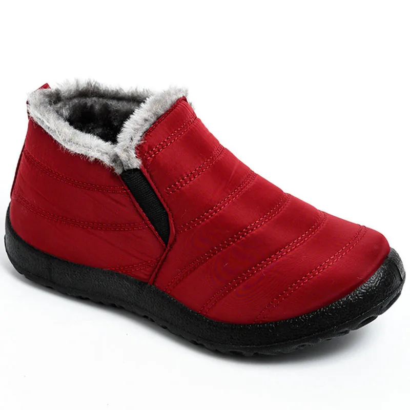 

Female short boots new plush comfortable warm flat winter boots outdoor non-slip and waterproof snow boots short hiking shoes