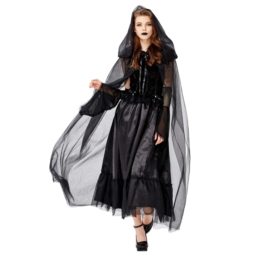 Сексуальный черный призрак невесты террор зомби волшебница праздничное