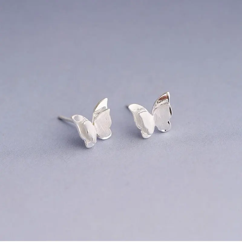 Женские серьги-гвоздики в виде бабочки из стерлингового серебра 925 пробы модные