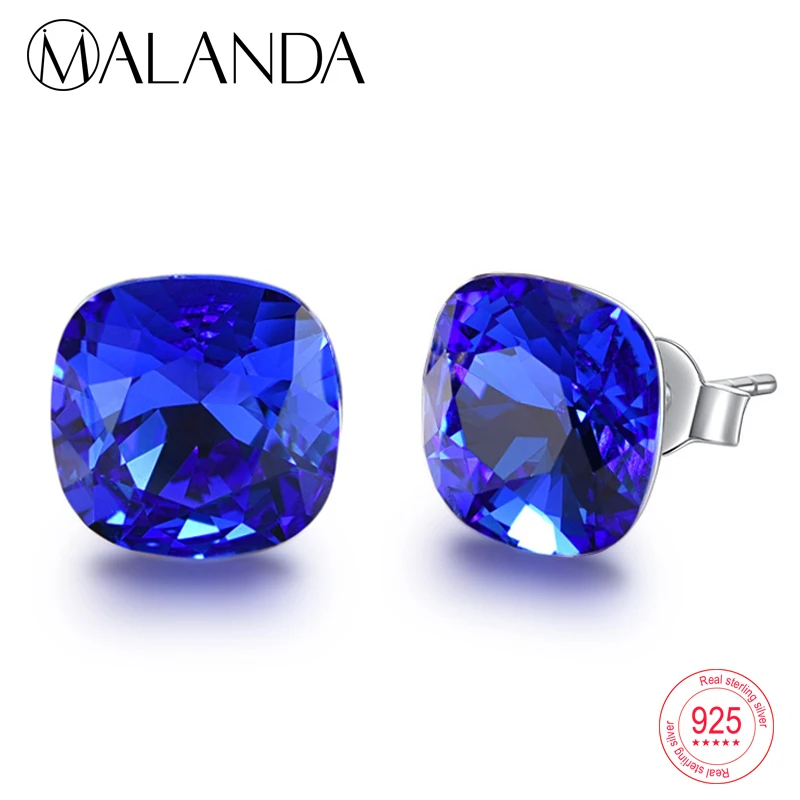 Кристаллы от Swarovski серьги гвоздики для женщин новая мода стерлингового серебра