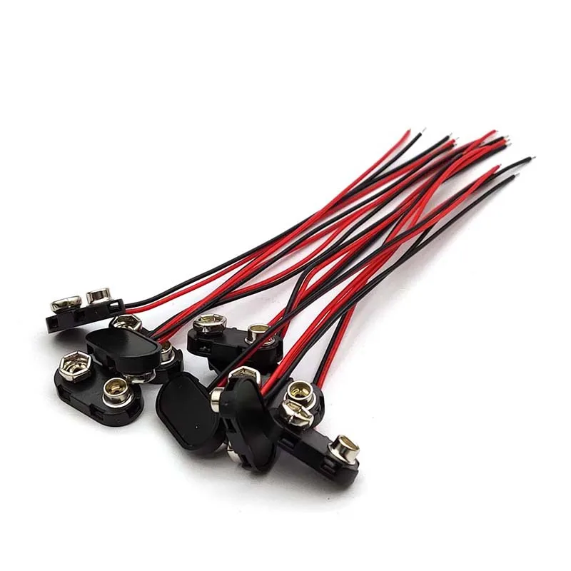 5/10/20/50 шт. зажим-соединитель для аккумуляторов 9 В типа I с кабелем 6 5/10/15 см |