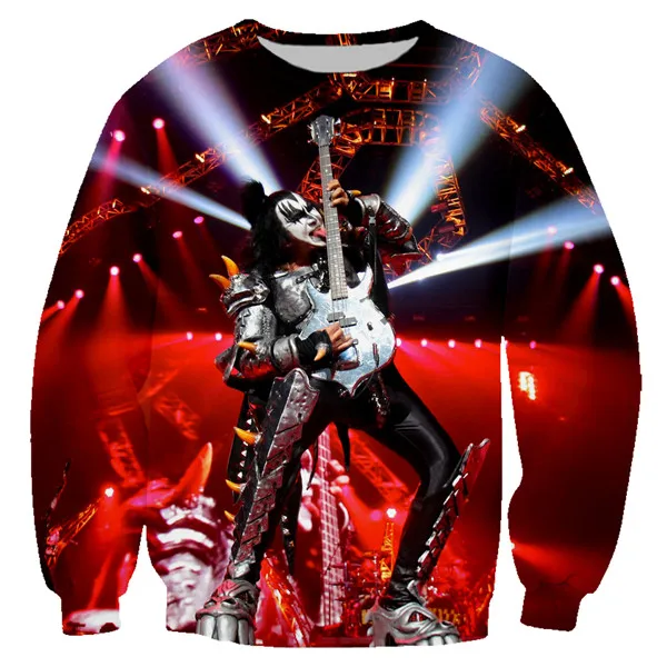 KISS 010 Хипстер KISS Band 3D печатных рок Толстовка крутая уличная худи мужская одежда повседневный спортивный костюм куртка 5X - Цвет: KISS 010