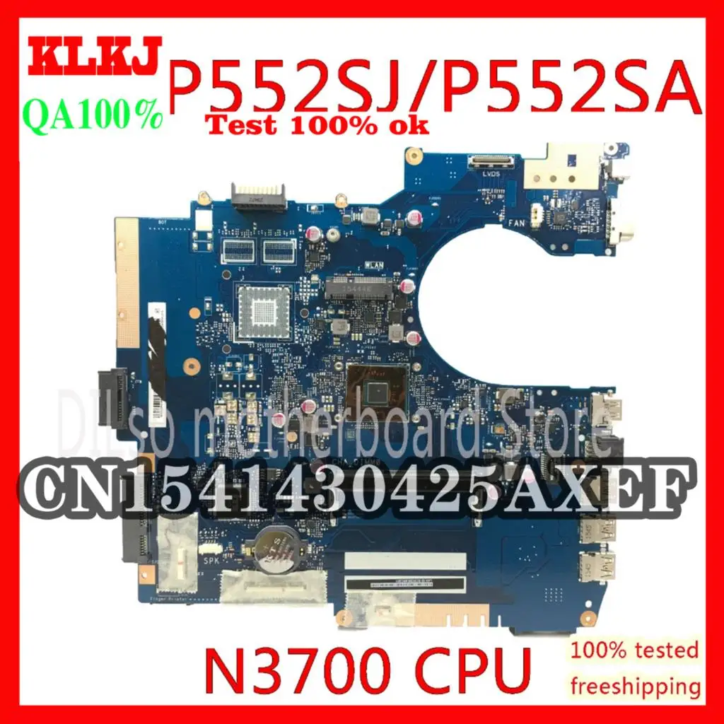 

KLKJ P552SA For ASUS P552SJ PU552SJ PRO552S P552S PU552S P552SA Laptop Motherboard N3700 CPU GM Test Motherboard