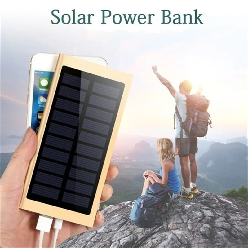 hot 50000mah solar power bank ultra thin large capacity external battery portable outdoor travel mobile phone for iphone xiaomi free global shipping