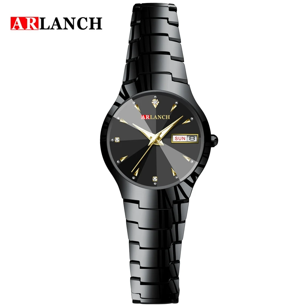 Lady gold pointer ARLANCH новые брендовые парные часы мужские часы женские из нержавеющей стали модные часы reloj hombre reloj mujer - Цвет: Lady gold pointer