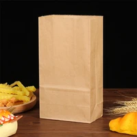 50pcs 1895cm brown kraft paper bread bags cookie snack baking packag gift bags packing biscuits food takeout eco friendly bag