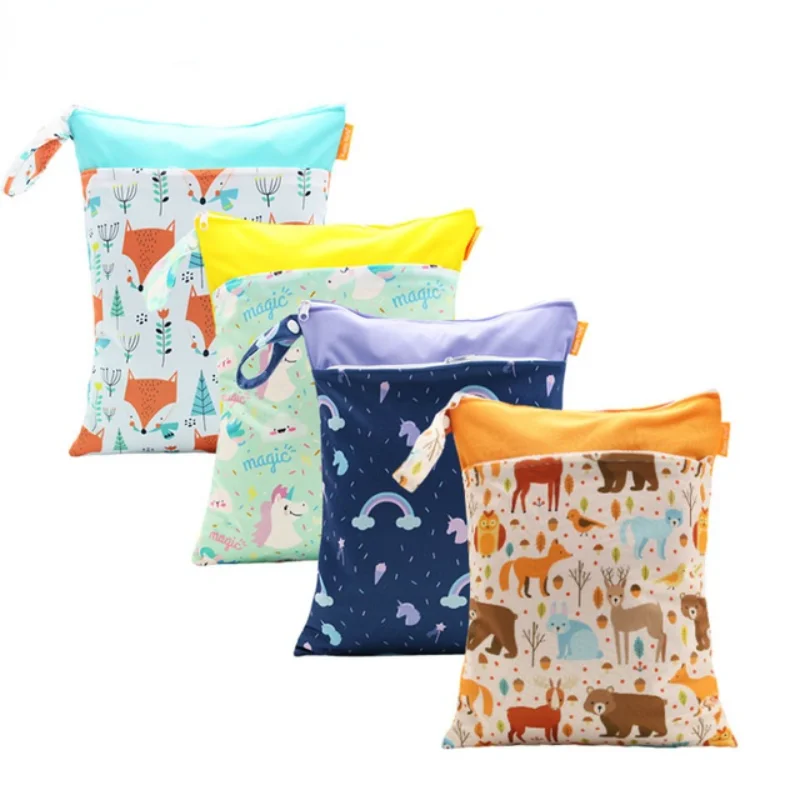 

Waterproof Baby Diaper Storage Bag 30*40 Diaper Bag Baoma Must Have Double Zipper Double Pockets Eco-friendly Printing Storage