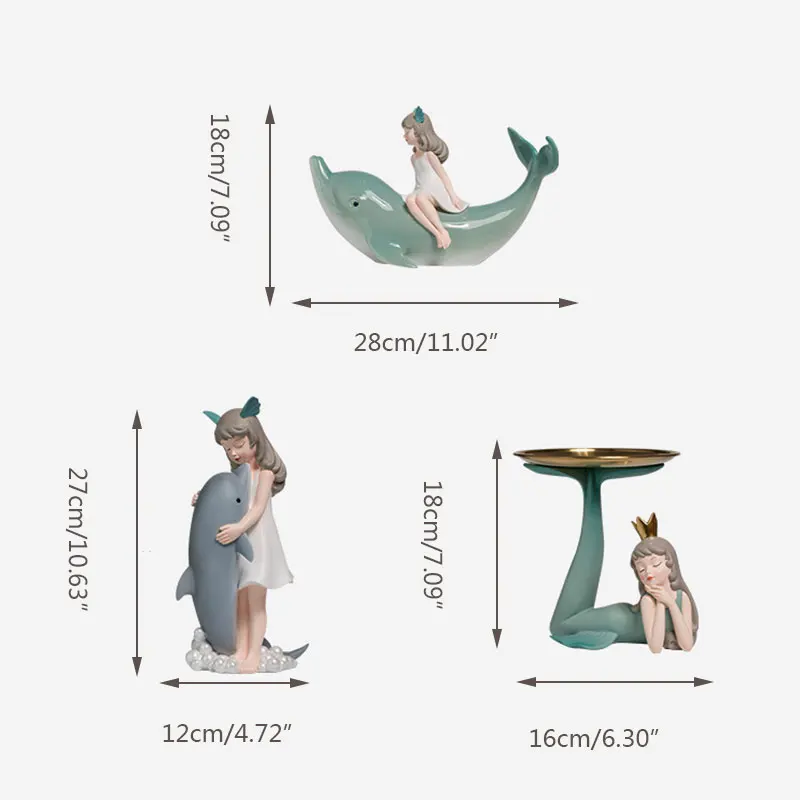 

Bubble Girl Decoration Series Resin Creative Mermaid Entrance Key Storage Tray Decoration Soft Decoration Crafts