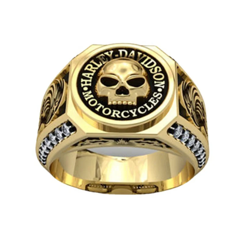 Новое Кольцо для мужчин 2021 года с буквами, инкрустированными стразами, черепом и полосками в готическом стиле, стильные аксессуары готики, мужское ювелирное изделие, парные кольца для пар.