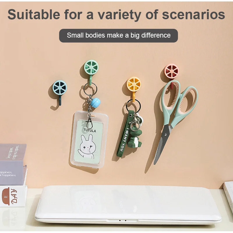 

5PCS Creative Hooks Portable No Punching Strong Self Adhesive Lemon Shape Hook For Household Kitchen Bedroom Adhesive Hook