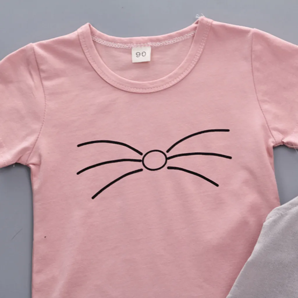 Комплект одежды для новорожденных девочек с изображением кошек летний костюм