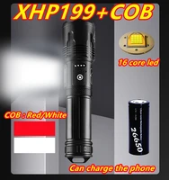 new powerful led flashlight 980000lm xhp199 rechargeable led torch usb tactical flash light xhp50 2 super bright hunting lantern