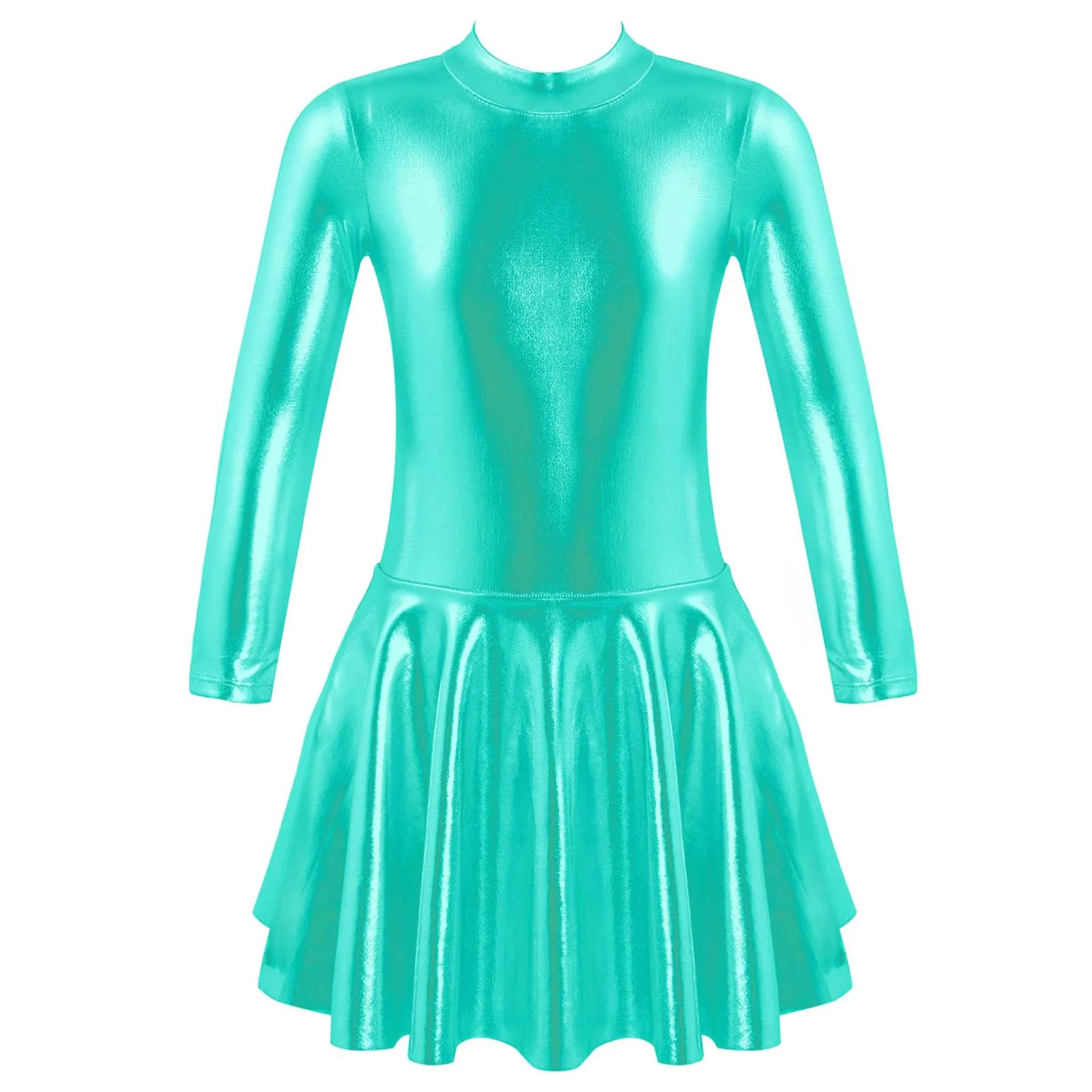 Детское платье на молнии для девочек с длинным рукавом и круглым вырезом |