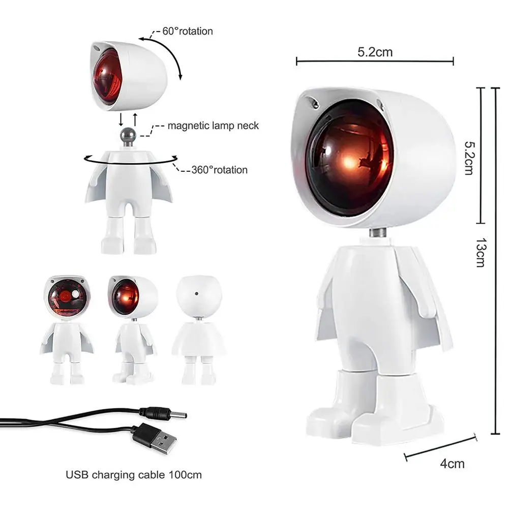 

LED Rainbow Lamp Sunset Projector Lamp Touch Control Atmosphere Night Light USB Background Wall Decoration Projection Table Lamp