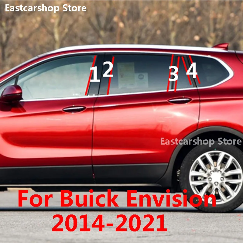 

For Buick Envision 2021 2020 2019 Car PC Door Window Central Middle Column Trim Decoration B C Strip Cover Accessories 2014-2018