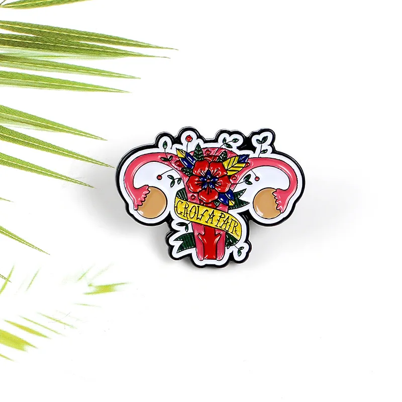 Брошь-значок Мужская/Женская с эмалью в форме цветка матки | Украшения и