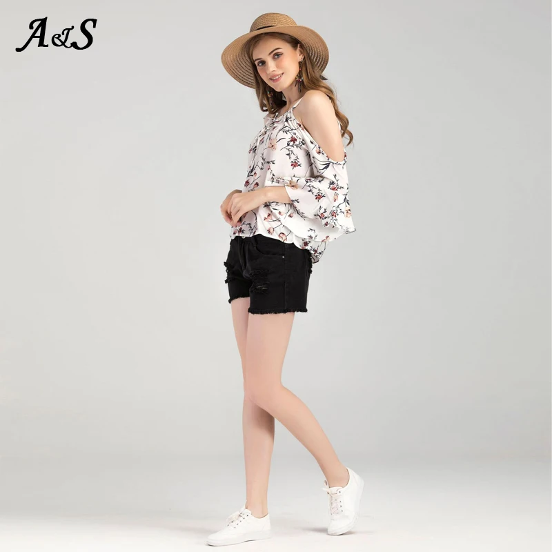 

Anbenser Spring Fashion Printed Half Sleeves Chiffon Top Ladies Off Shoulder Blouse Loose Casual Shirt Plus Size
