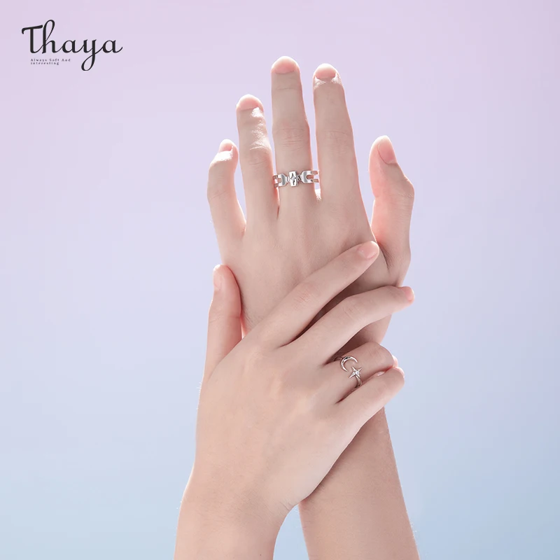 Thaya Moon Stars дизайнерские модные женские кольца из серебра 925 пробы с фиолетовым