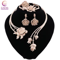 cynthia bridal gift nigerian wedding brand jewelry set fashion african beads jewelry set dubai gold necklace earrings set