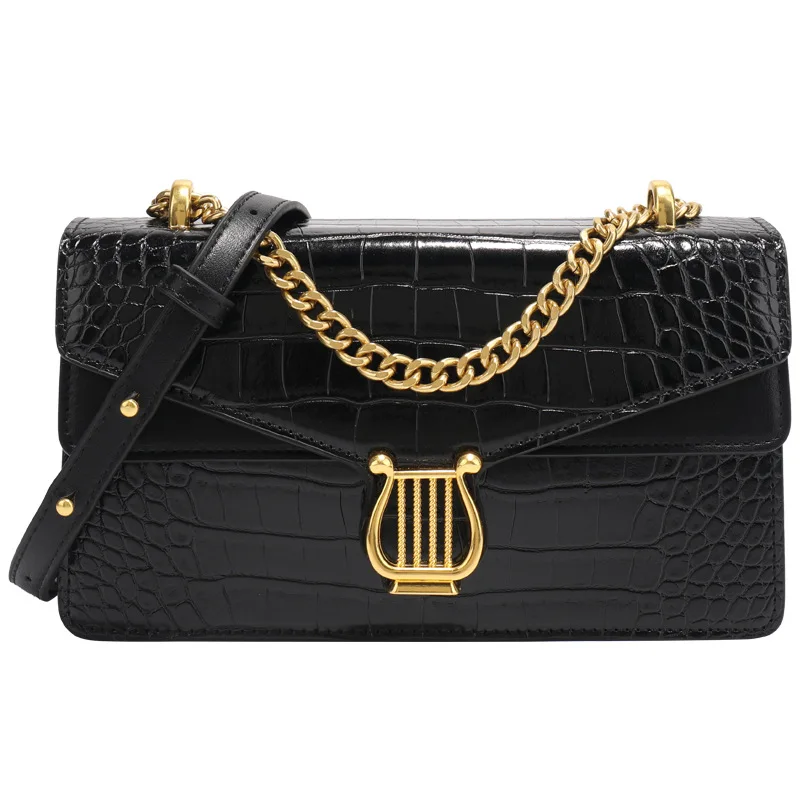 

Крокодиловый узор, сумки через плечо из искусственной кожи для женщин 2021, популярные женские сумки на цепочке, сумки на плечо, мини-кошельки,...