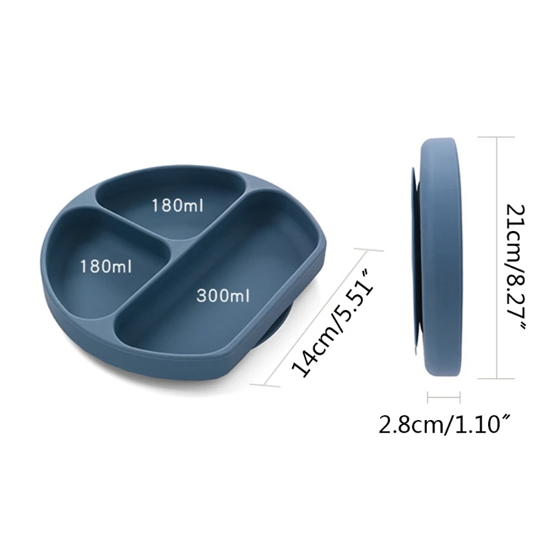 

Food Grade Silicone Baby Divided Suction Bowl Slip-resistant Children Dinner Plate Infant Learning Feeding Dish Tableware Dishwa