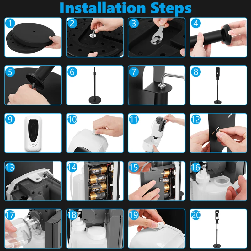 

35.4-56 Inches Portable Adjustable Hand Sanitizer Dispenser Floor Stand Hand Sanitizer Touchless Liquid Spray Dispenser