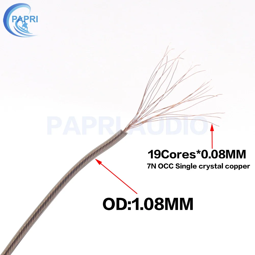 

PAPRI GR01-AUX 7N OCC Copper 3.5MM To 3.5MM AUX Cable 8core PVC Male to Male Audio Upgrade Headphone Mobilephone Wire