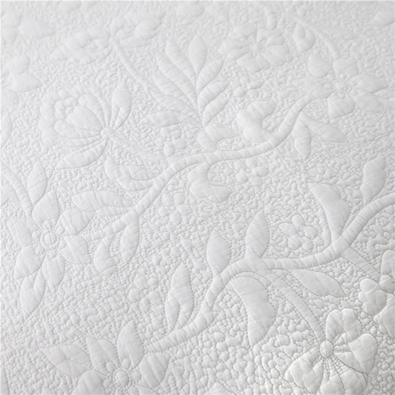 

Gray Rice White Luxury European Style 100% Cotton Bedspread Bed Cover Bed Sheet Bed Linen Summer Quilt Blanket Pillowcases 3pcs