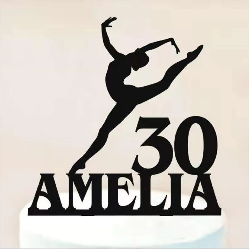 Персонализированный Топпер для торта с именем на заказ танцевальная балерина