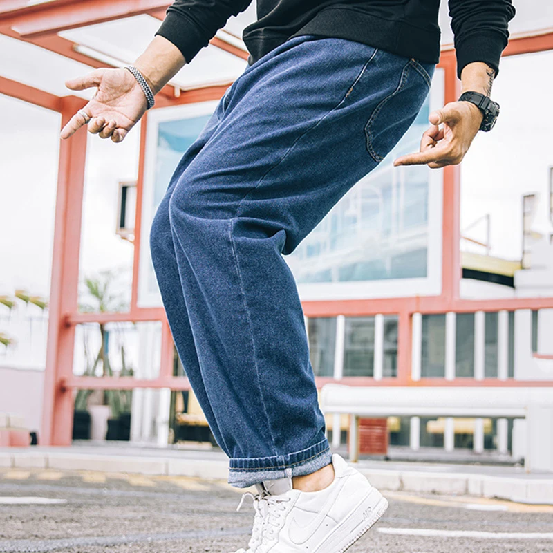 Мужские джинсы больших размеров 28-48 свободные джинсовые длинные модные брюки |