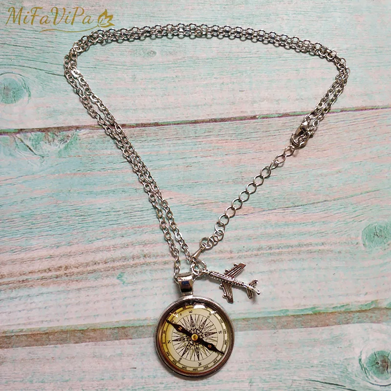 MiFaViPa Время камень ожерелье ленты сплава стекло самолет подвесное классическое