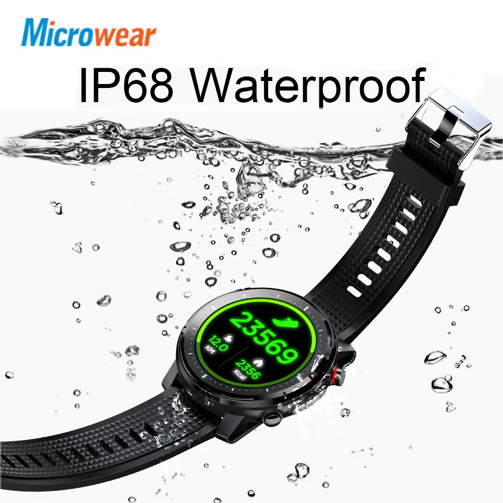 Смарт часы Microwear L15 мужские IP68 ЭКГ ФПГ артериальное давление