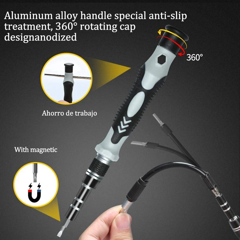 

115 in 1 Screwdrivers Repair Tool Kit, Driver Handle netic Bits for Iphone Xs/Xs Max/Xr/X/8/7/6/Plus,Cellphone/Computer/Table