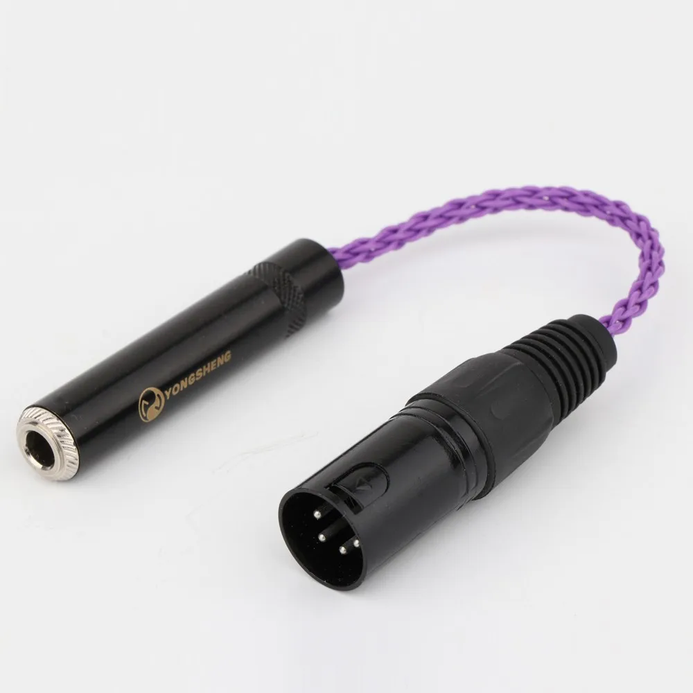 

Новый HIFI 4-контактный XLR папа сбалансированный до 6,35 мм 1/4 мама однокристальный медный посеребренный аудио-адаптер кабель 6,35 мм к XLR