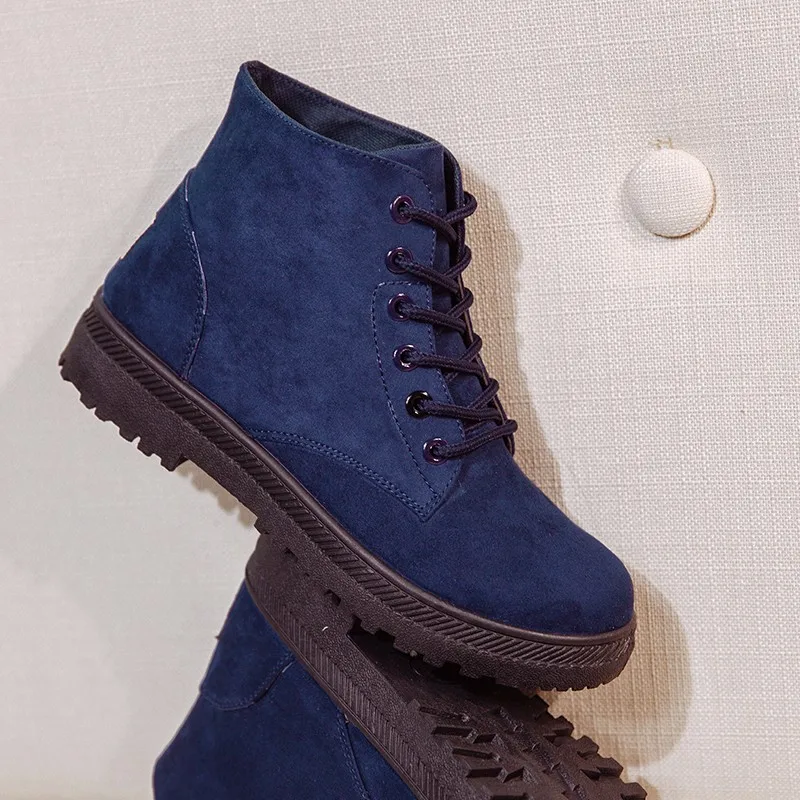 

Spring Autumn Suede Boots Female Women Boots Platform Shoes Women Fashion Ankle Rubber Boots Lace Up
