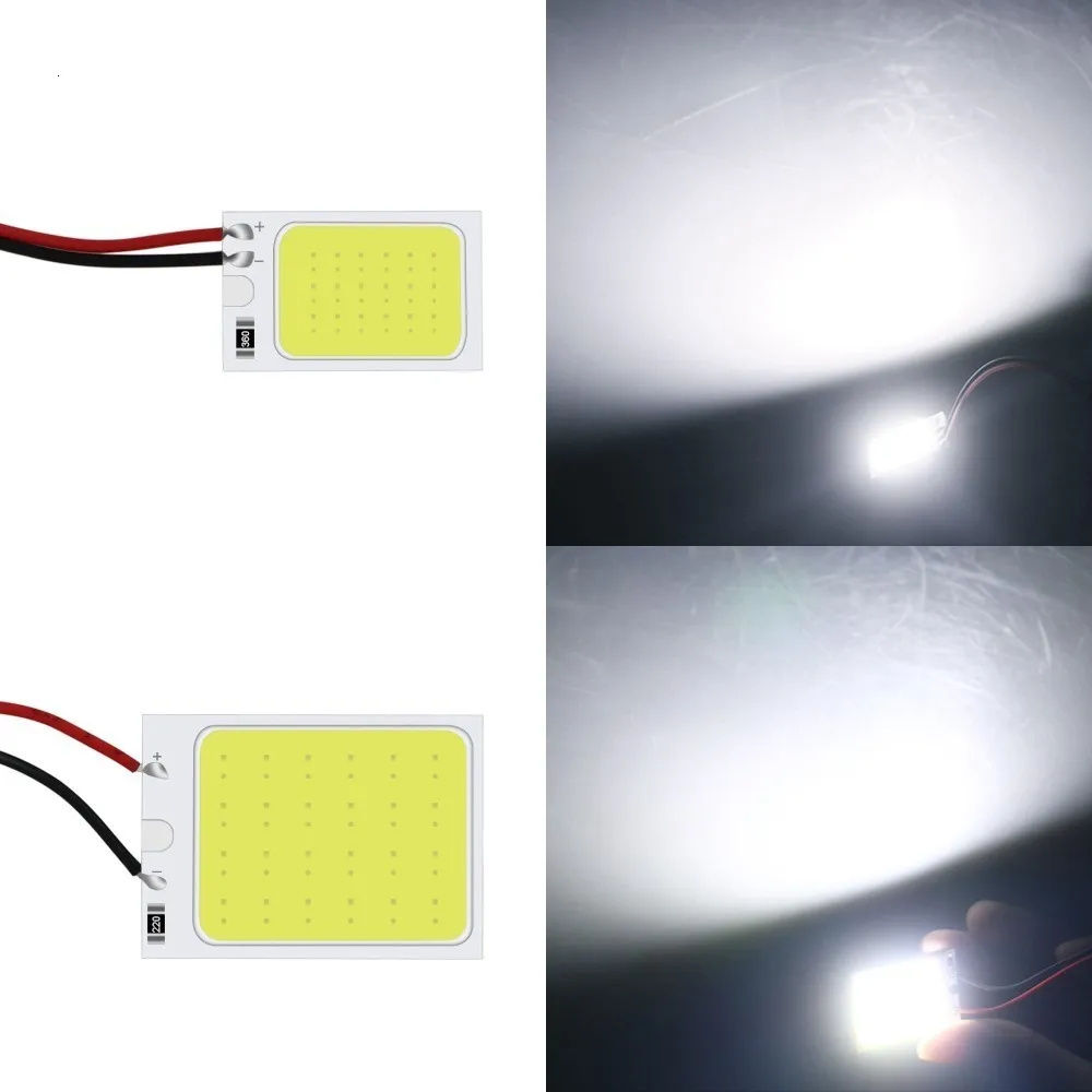 2 шт. T10 Cob 18 24 36 48 SMD ВОДИТЬ автомобиль автомобиля Панель лампы авто Интерьер Чтение лампа светильник купол с фестонами BA9S DC 10-30 в