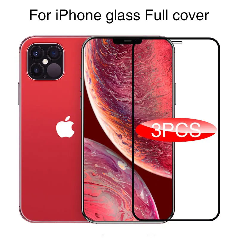 

Защитное стекло 9H на весь экран, закаленное стекло для iPhone 11 pro Max X Xs XR 6 7 8 Plus SE 2020, 3 шт.