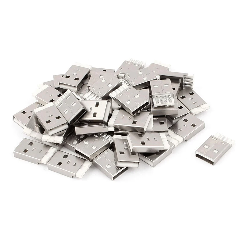 

GTBL 55 шт DIY USB 2,0 Тип припоя 4 Pin типа «папа» разъем Jack