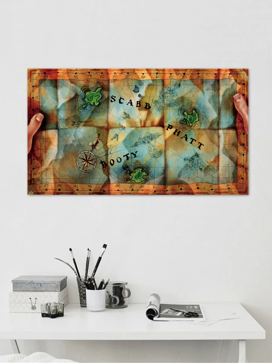 Карта с сокровищами на острове обезьяны фотография украшение для дома гостиной