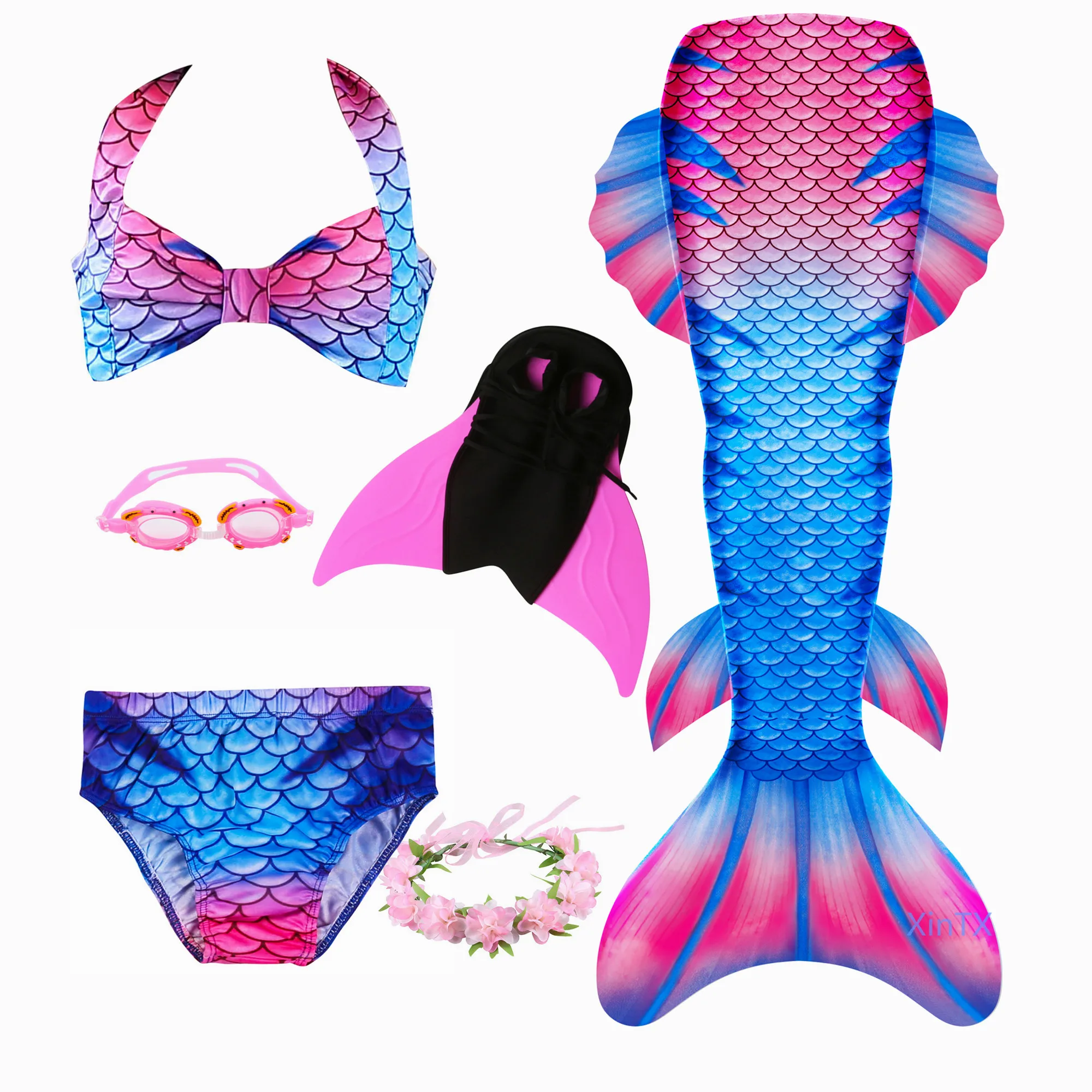 Новинка 2019 года платье русалки для детей купальный костюм девочек вечерние