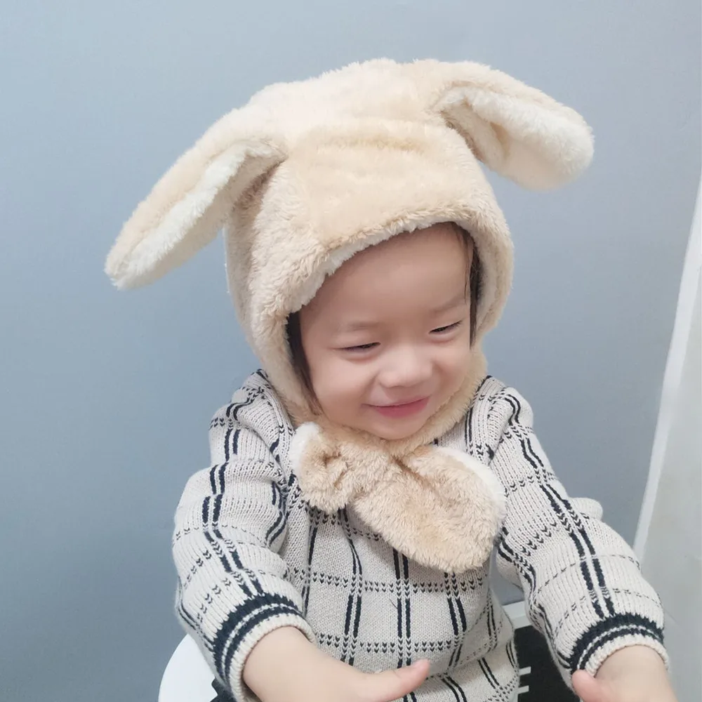 Новый дизайн детская шапка с заячьими ушками для малышей детей зимняя теплая