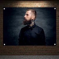 beard coiffure hairstyles for men posters banner flag tapestry wall art canvas painting wall hanging barber shop home decor b2