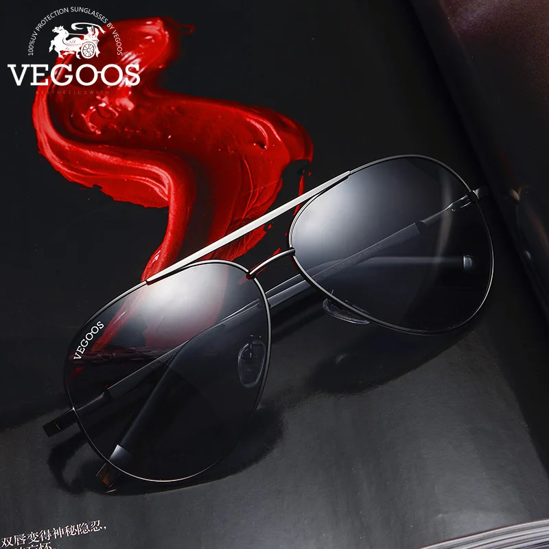 Мужские поляризованные солнцезащитные очки VEGOOS UV400 Классический авиационный