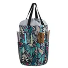 Новая водонепроницаемая сумка для хранения пряжи с кленовыми листьями синего цвета, дорожные сумки для хранения, круглые вязаные шерстяные сумки, бесплатная доставка