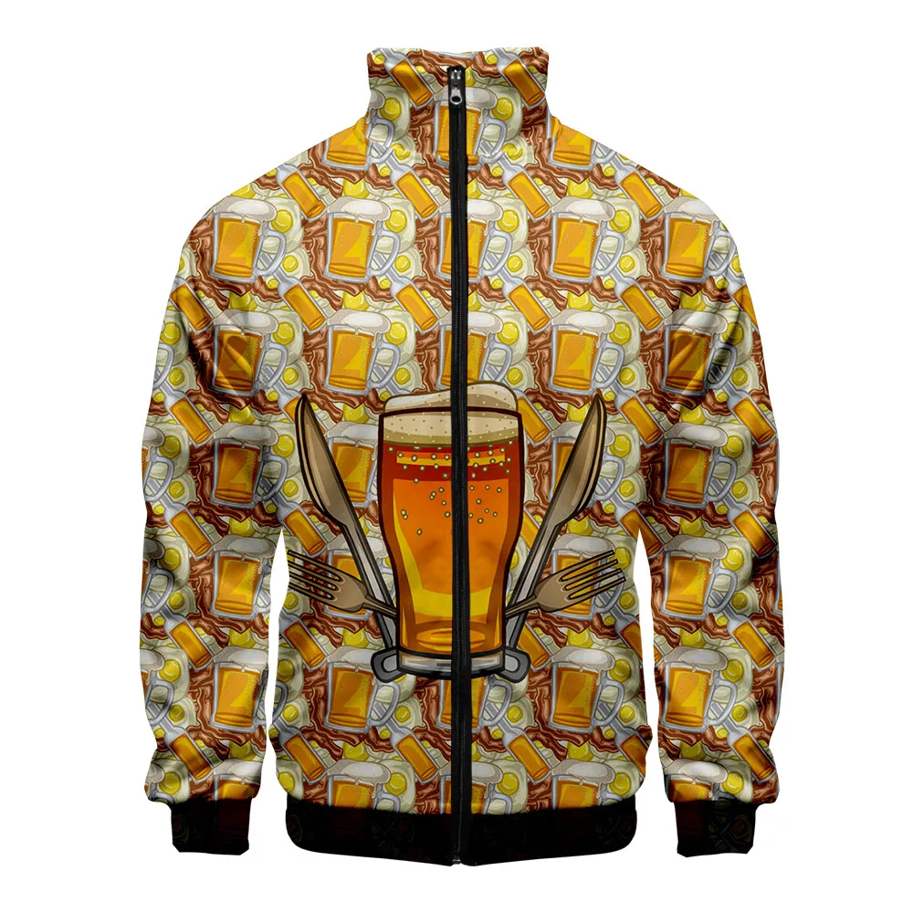 

Beer Bubble Drinks 3D Printed Stand Collar Zipper Jacket Fashion Women/Men 2019 Hot Sale Fashion Trendy Streetwear Clothes
